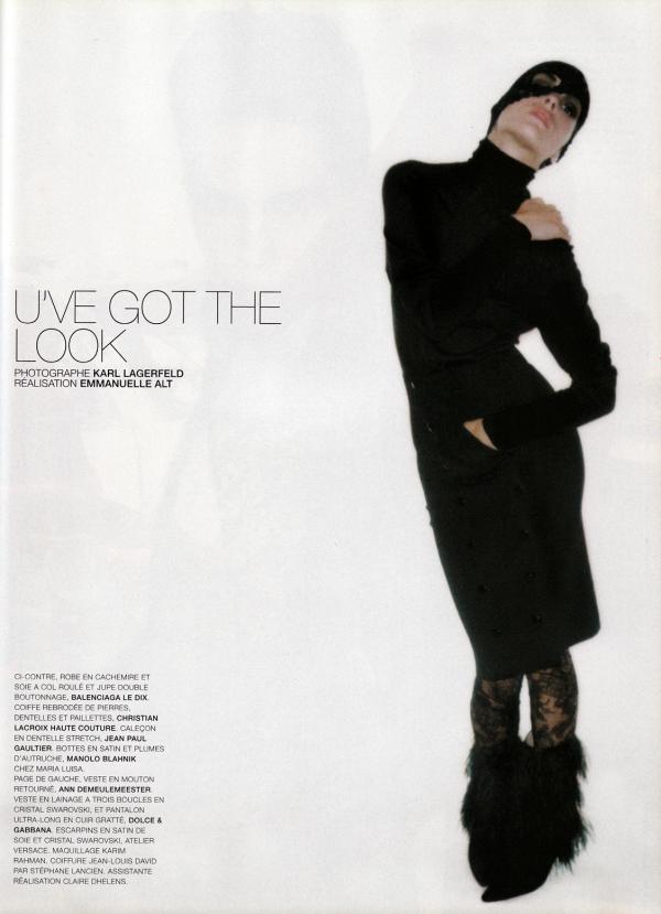 U've got the look, by Karl Lagerfeld, Vogue Octobre 2001